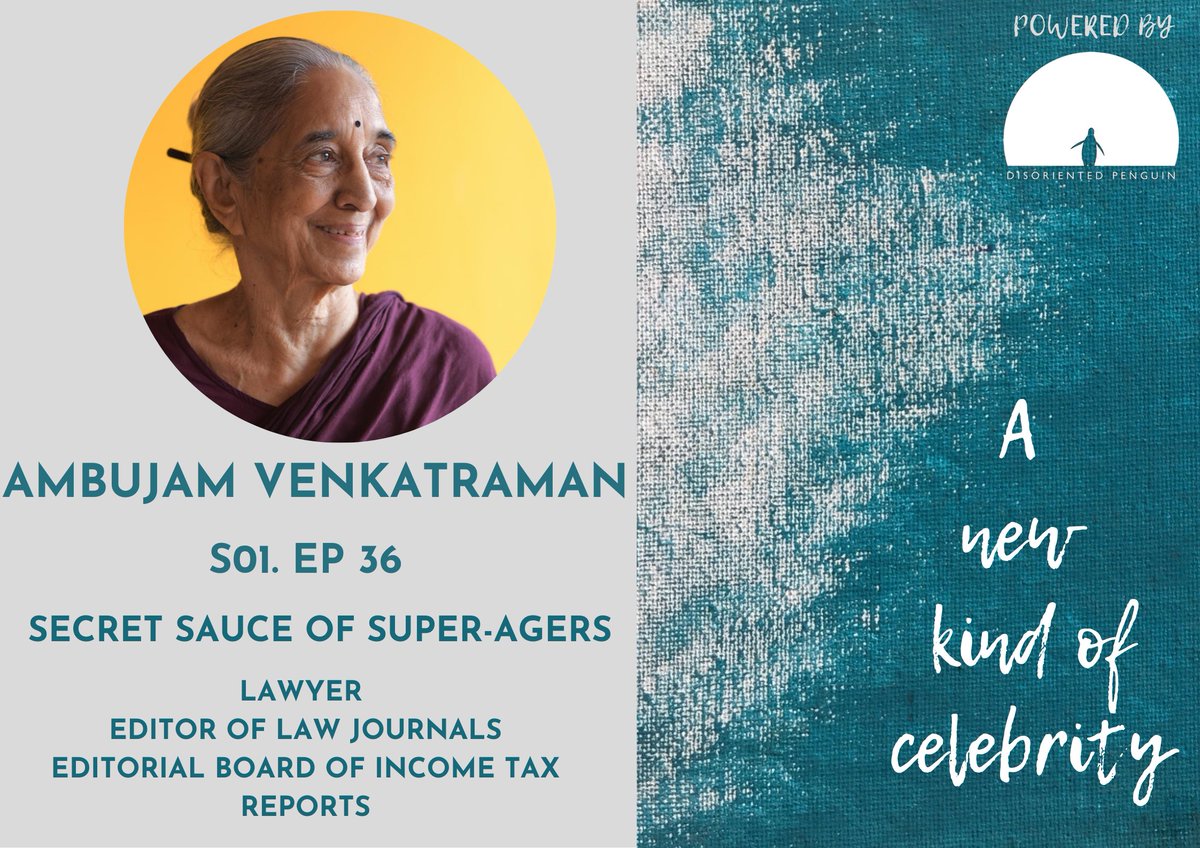 New episode out! Available where you hear podcasts or pod.fo/e/2c55c9

In this age of health issues and disease onset happening decades earlier, let's learn from the wisdom of a 92 year old 'Super-Ager' Ambujam Venkatraman about what keeps her going. 

#podcast