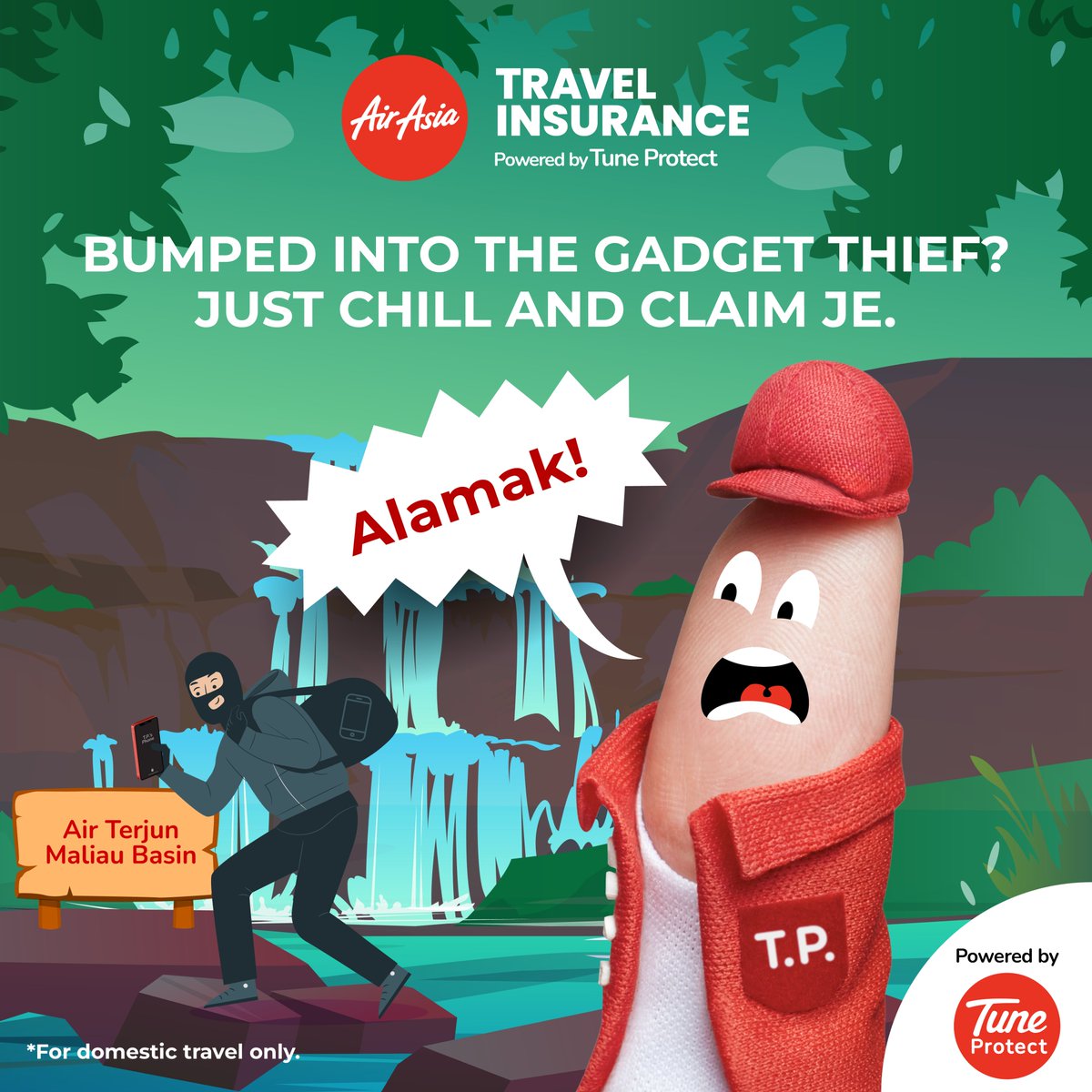 TuneProtect's tweet photo. Nak enjoy your cuti-cuti Malaysia tapi tiba-tiba ada drama? 😪📱Jangan risau, kawans! Travel Gadget Protection akan cover you kalau you lose your gadget due to theft.

Jadi tak perlu jerit alamak — cuma perlu #ClickToStart and travel worry-free, okurr?😉

#travelinsurance #gadget https://t.co/YrU4Fj1iwb