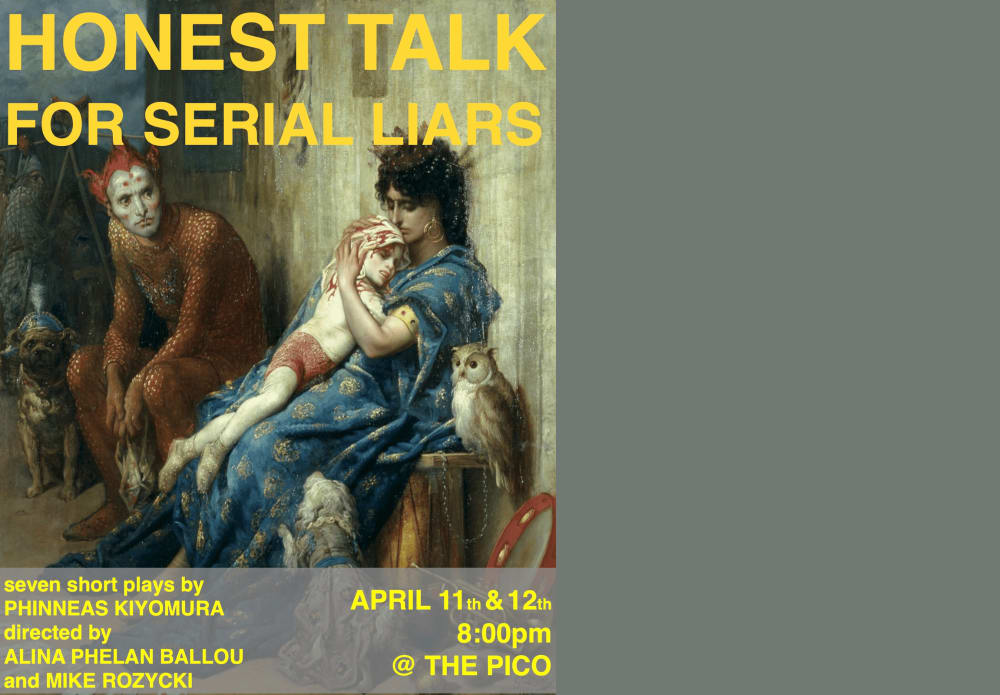 Just two days left before opening. Congratulations to the cast and crew of Honest Talk for Serial Liars by Phinneas Kiyomura. Break a leg! ⁣
 onthestage.tickets/show/bespoke-p…