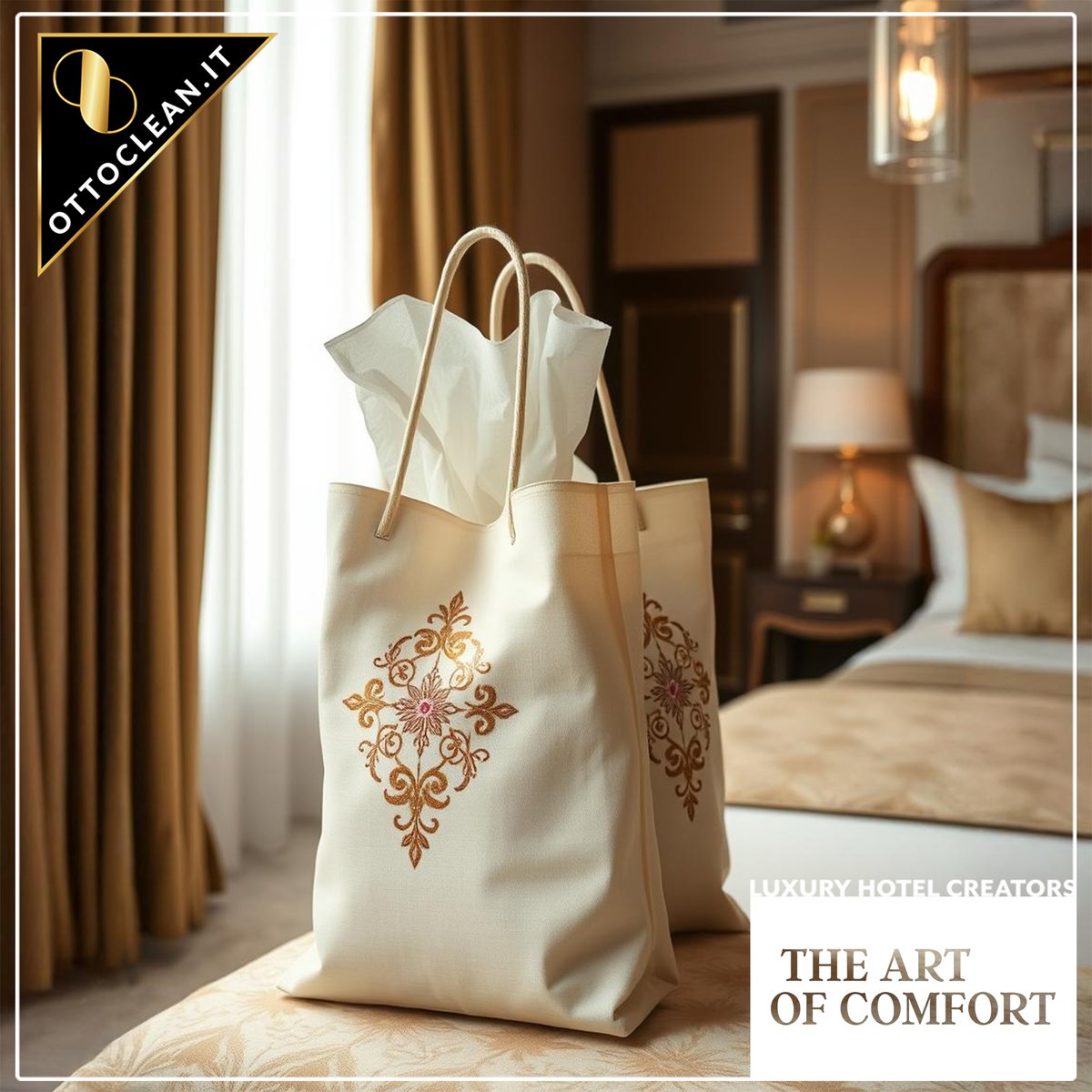 Otto_Clean's tweet photo. The Cotton Bag, with elegant embroidery and rope handles, is ideal for impressing your guests. A must-have for luxury hotels.
Otto Clean - Creators of Style

#LuxuryBag #SustainableLuxury #LuxuryCottonBag #RicamoElegante #RopeHandles #LuxuryHotels #ElegantEmbroidery https://t.co/0UUuFopLtM