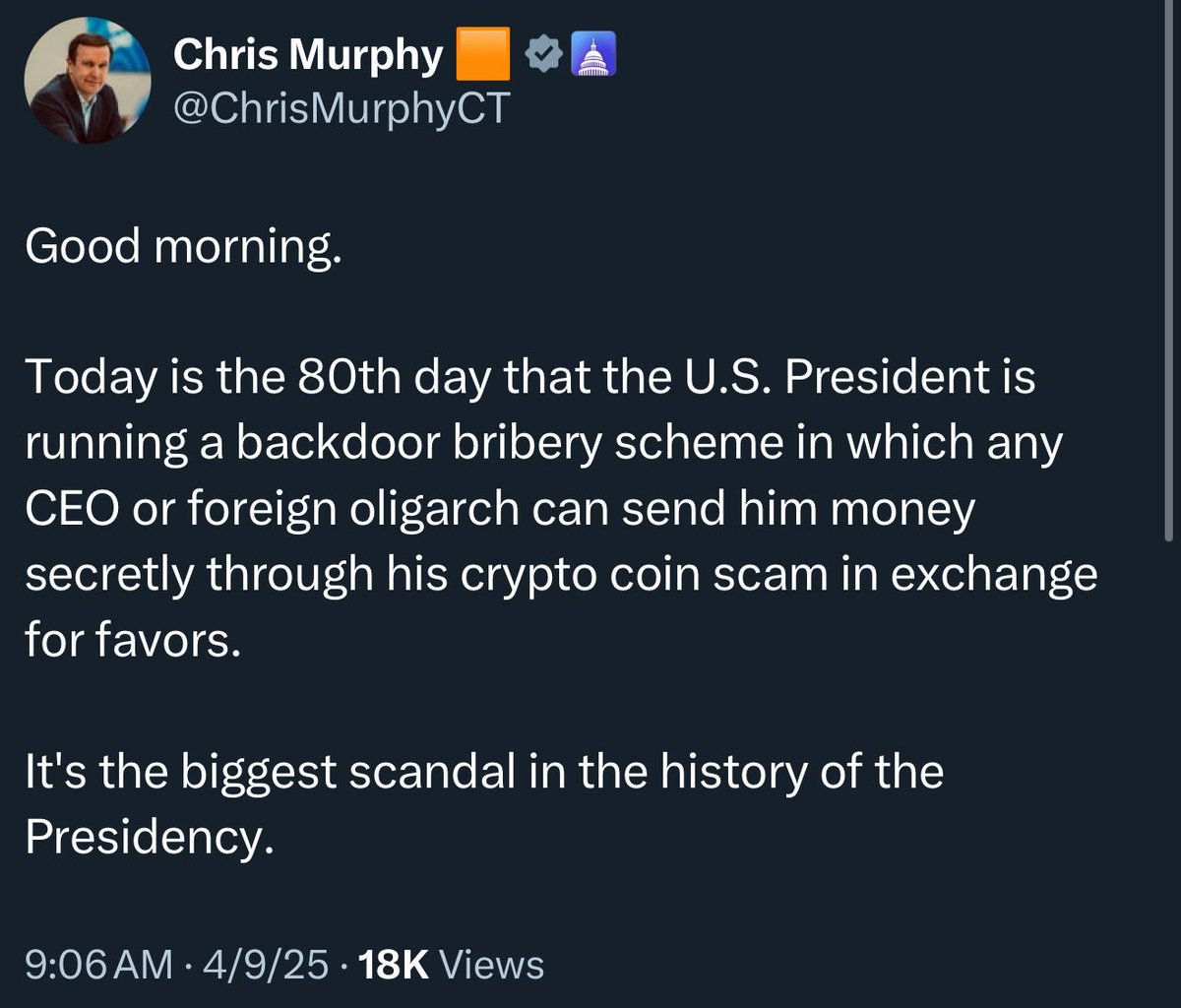 HOLY SHIT!  

This is from a sitting United States Senator against the President of the United States.