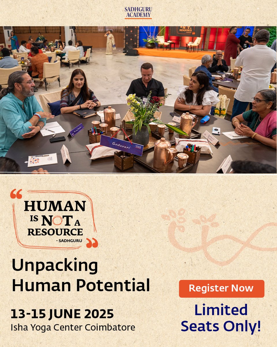 With Sadhguru's Wisdom and Vision as its guiding force, Human Is NOT A Resource is a program that fosters a necessary shift in businesses.

This interactive 3-day program, to be held between 13-15 June 2025 at Isha Yoga Centre Coimbatore, empowers CXOs, business and HR leaders