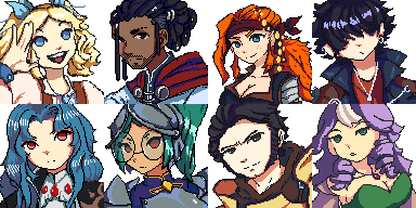 Thatjaaz's tweet photo. Its been a while since I have posted, unexpected things happened but I have kept working on the game little by little. Here are the new characters that will appear on the full release! Art by @kcj10969 ! https://t.co/k9YPTEusCD