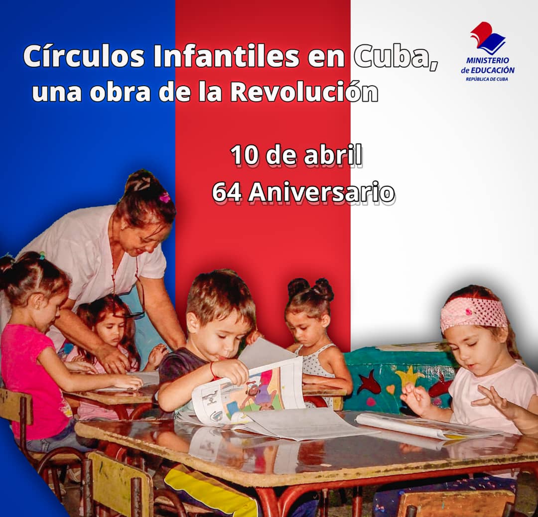 La creación de los círculos infantiles en #Cuba constituyó uno de los pasos más importantes de la Revolución, posibilitando la participación de las mujeres en las disímiles tareas que debían acometer, seguras de que sus hijos no quedarían sin atención.Felicidades desde #CubaMined