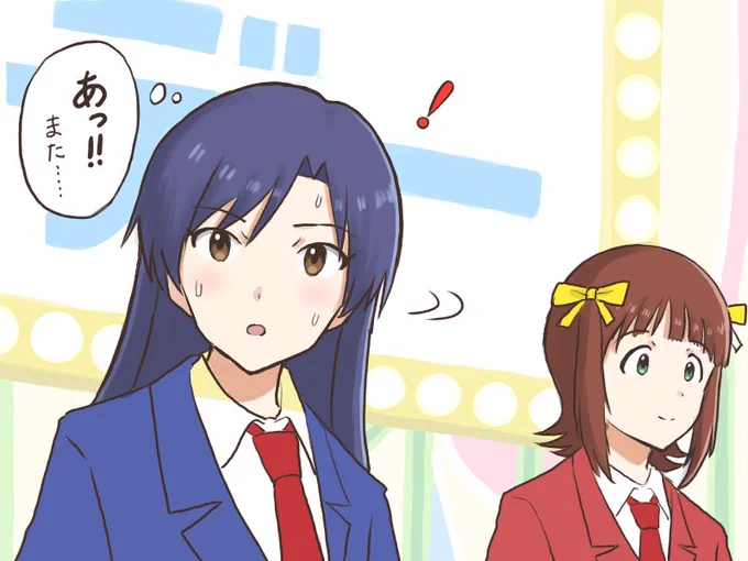VTRに入ったと思い、よそ見をしたタイミングを毎回カメラでぬかれちゃう千早
#MYニチハヤ
#天海春香、#如月千早、#生っすかサンデー 