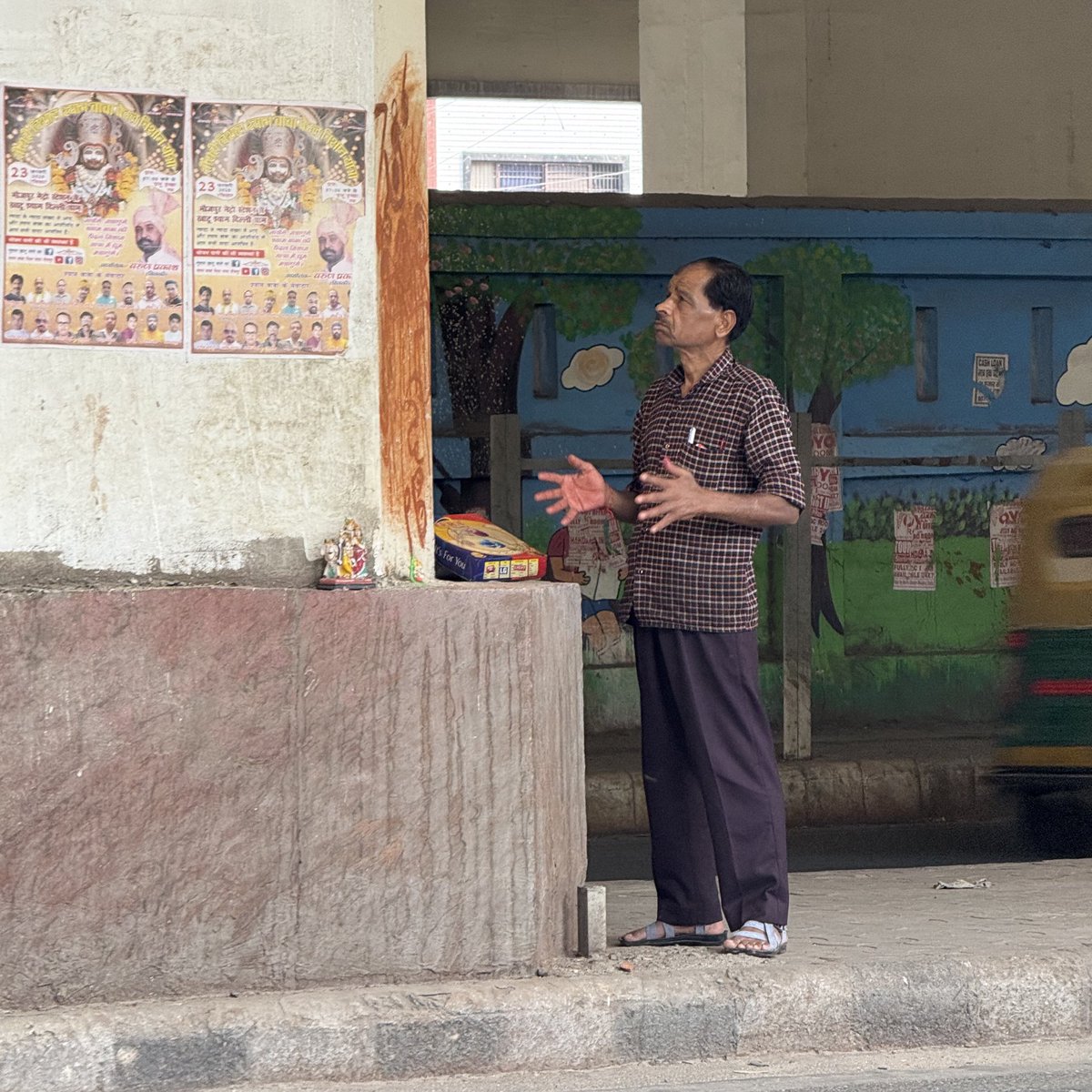 He was standing on the divider of the road and praying his God.

Alone and completely into his own world.

Your God and beliefs doesn’t belong to a building controlled by few powerfuls.

It belongs to you and your faith.

Stop fighting on the name of Gods and bring peace.