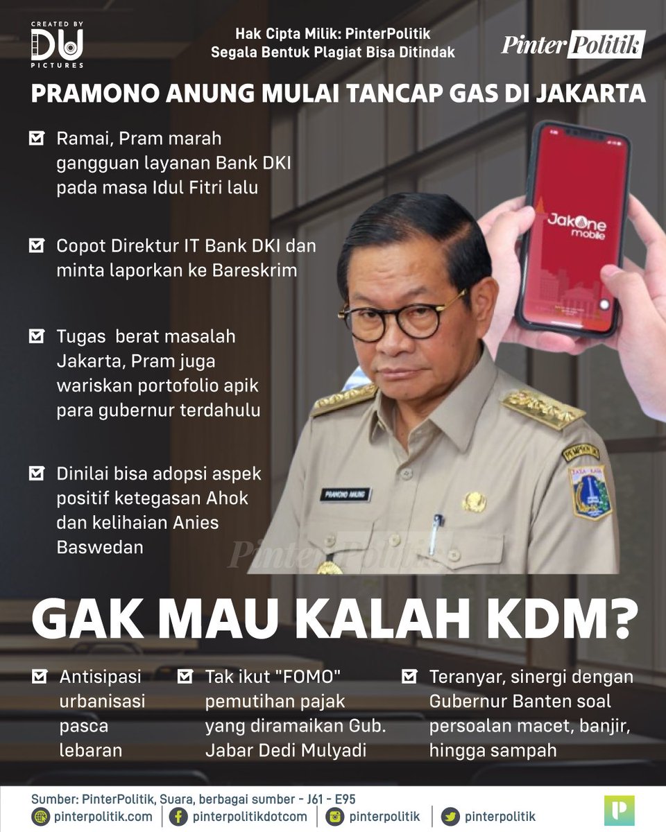 pinterpolitik's tweet image. Sebuah perpaduan? 🤔

#pramonoanung #pram #gubernurjakarta #jakarta #kdm #dedimulyadi #bankdki #pdip #gubernur #infografis #beritapolitik #politikindonesia #pinterpolitik