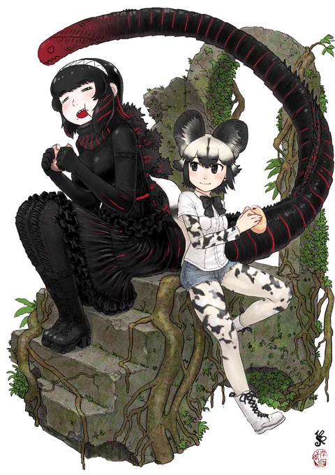 #なにか食べてるフレンズ昔pixivのリクエストで描いたやつ 