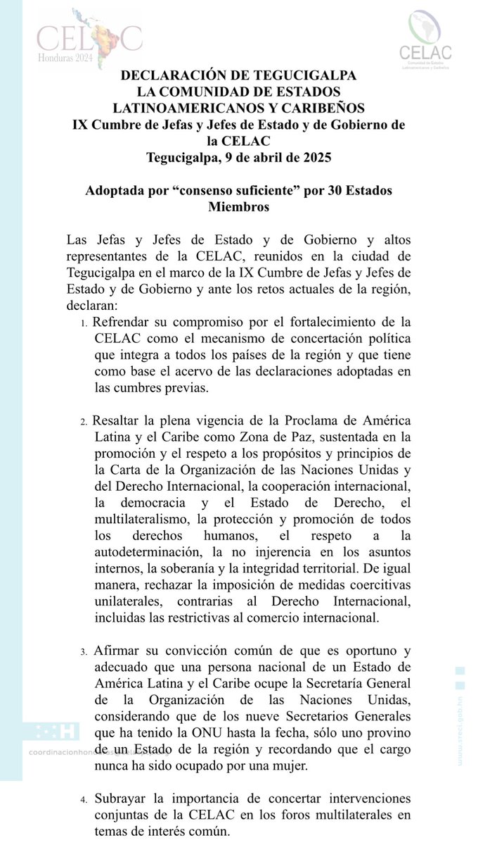 CELAC Honduras tweet media