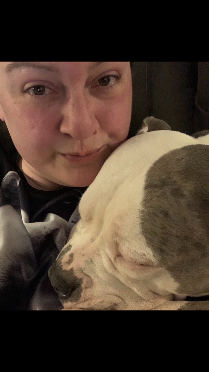 ReignPBK's tweet image. Me and Sky.❤️ Sky loves my husband the most, but she has my back when I’m down or anxious as well.🥰 #Love #Like #Depression #Anxiety #Americanbully