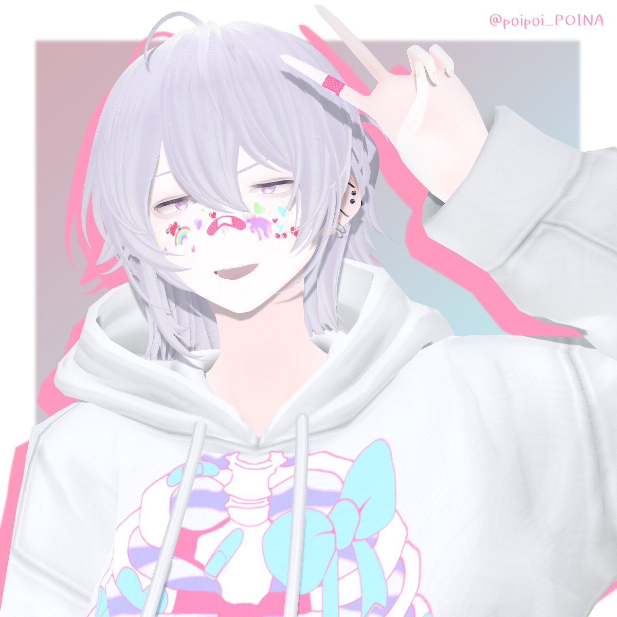 poipoi_POINA's tweet photo. ·. ⟡ 🤍⟡🤍⟡🤍⟡🤍⟡.·
#VRoid #あくむ病院 #凹田商店 https://t.co/3p99ZU47Ts