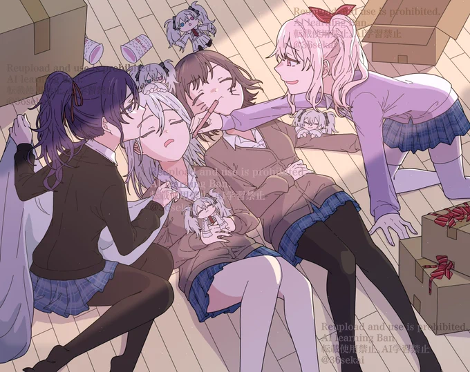 Thanks so much to everyone who followed after my tweet about unauthorized reposting! That illustration is part of a series, so I'll post the next one here too! Seen any unauthorized reposts? Just ignore them-and check out this account instead!! #prsk_FA #prsk_fa