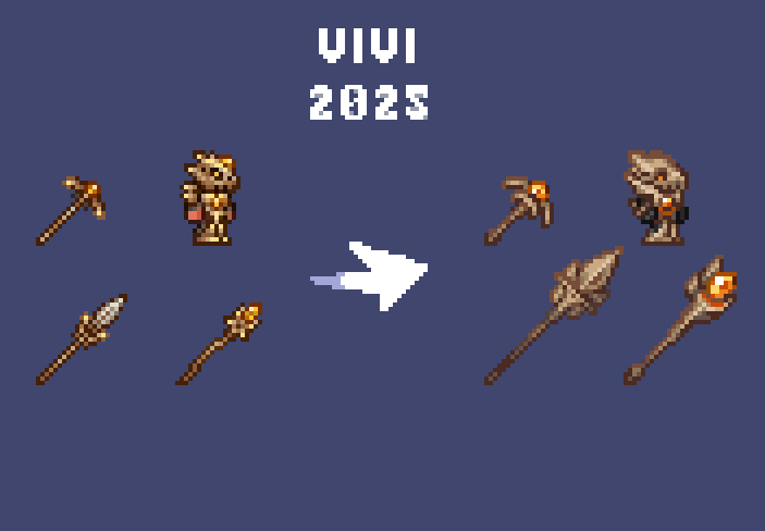 dev_generic's tweet image. Tried my hand at respriting the terraria fossil gear!