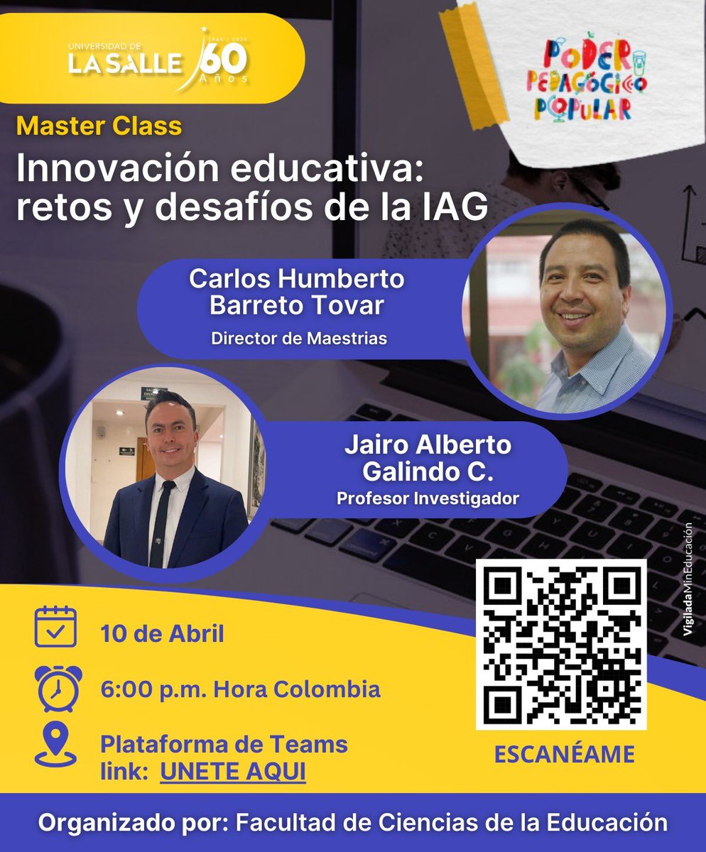 Los esperamos el jueves 10 de abril a las 6 pm… Link de la reunión:   acortar.link/BvfQUD  <a href="/unisalle/">Unisalle</a> <a href="/Ministerio_TIC/">Ministerio TIC</a> <a href="/Mineducacion/">MinEducación</a> <a href="/lasalleorg/">La Salle Global</a> <a href="/lasallistas/">La Salle Colombia - Distrito Lasallista de Bogotá</a> <a href="/Educacionbogota/">Secretaría de Educación de Bogotá</a> <a href="/UNESCO/">UNESCO 🏛️ #Education #Sciences #Culture 🇺🇳</a>