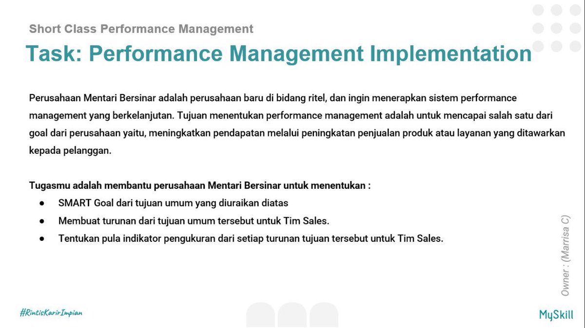 marrisa364589's tweet photo. Semalam ikut short class Perormance Management di MySkill, banyak ilmu baru yang saya dapatkan walaupun hanya short class loh! Sangat menyenangkan dan bermanfaat. Terima kasih. #learnatmyskill https://t.co/Ks6xb7KaCT