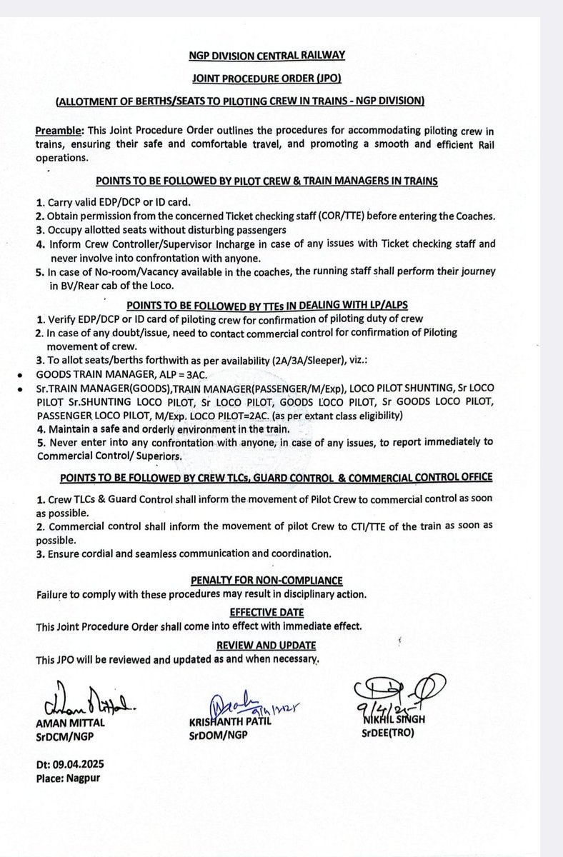नागपुर डिविजन की भांति WCR के सभी डिविजन में इस तरह का JPO लाने की आवश्यकता है ,ताकि किसी भी प्रकार के टकराव और विवाद से रेलवे स्टाफ बच सकें । <a href="/gmwcrailway/">GMWCR</a> <a href="/drmjabalpur/">DRM JABALPUR</a>