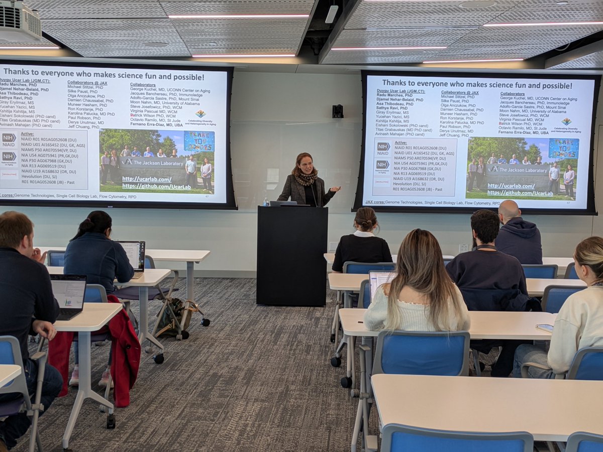 YaleCSEI's tweet image. Learned about immune aging at @YaleCSEI Seminar today! Thank you Duygu Ucar (Professor at @jacksonlab) for a great talk on how the human immune system changes with age and how gender and hormonal differences can affect immune responses to vaccination and infection.