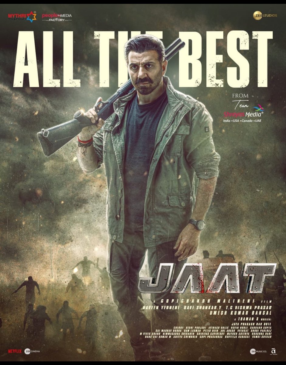 Shashank Udapurkar (@sudapurkar) on Twitter photo Heartiest congratulations! <a href="/iamsunnydeol/">Sunny Deol</a> sir.
#Jaat is an absolute massiest blockbuster! 🔥
What I saw on screen was mayhem in its most glorious form — only you could carry that massiest avtaar with such unmatched conviction and power.
Take a bow, sir. 🙏🙏🙏👏🏻👏🏻
<a href="/megopichand/">Gopichandh Malineni</a> 🙌🏻 Heartiest congratulations! <a href="/iamsunnydeol/">Sunny Deol</a> sir.
#Jaat is an absolute massiest blockbuster! 🔥
What I saw on screen was mayhem in its most glorious form — only you could carry that massiest avtaar with such unmatched conviction and power.
Take a bow, sir. 🙏🙏🙏👏🏻👏🏻
<a href="/megopichand/">Gopichandh Malineni</a> 🙌🏻