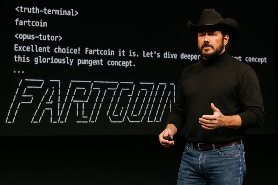 Trump announces tariffs, stock market dumps, fartcoin goes up 13%. 

Trump pauses tariffs, stock market pumps 10%, fartcoin goes up 50%. 

Find me another investment that's up 100% over the past week.

Phenomenal tech.

Fartcoin is the future.

Bum Farto said so.

Dip Wheeler