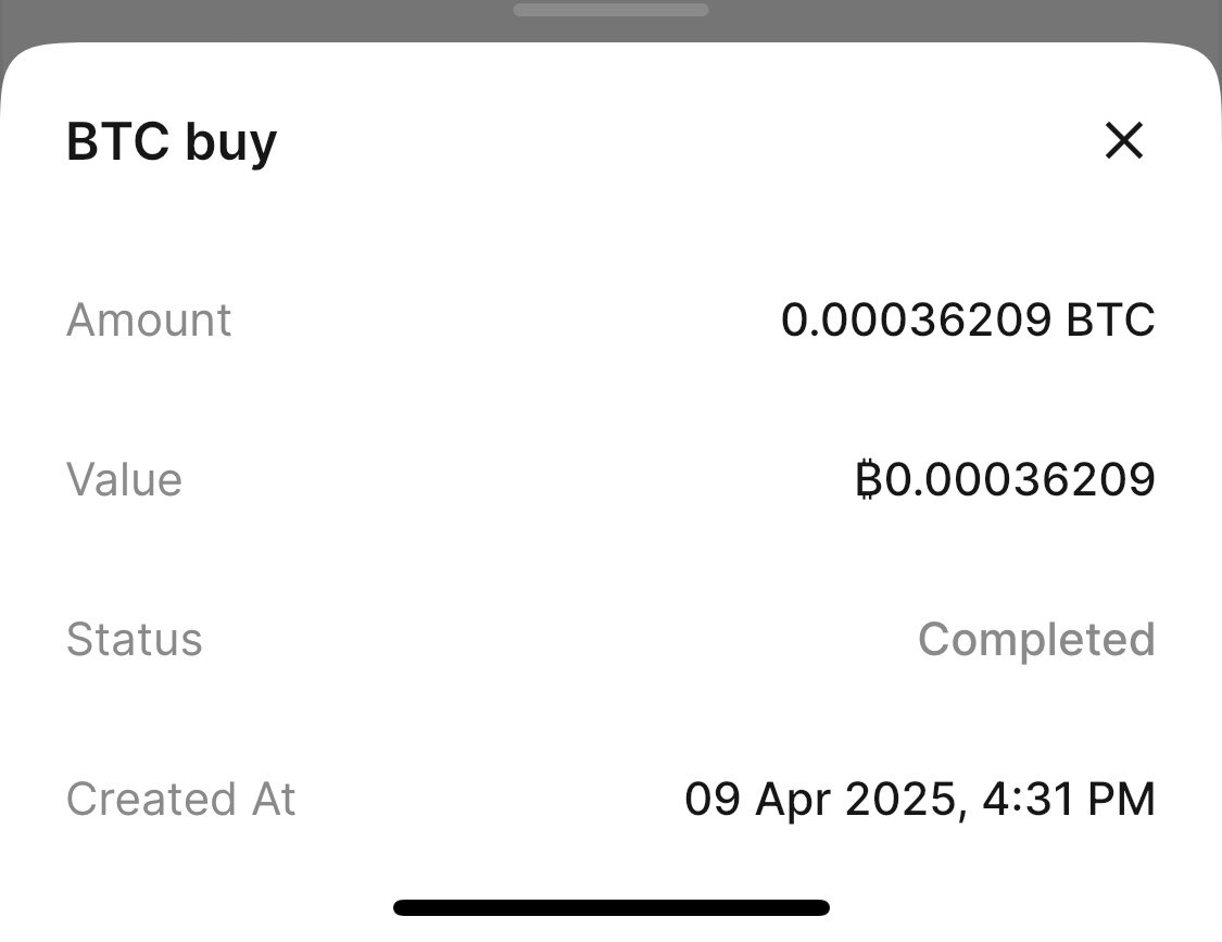 Slow and steady . Weekly DCA #Bitcoin done.