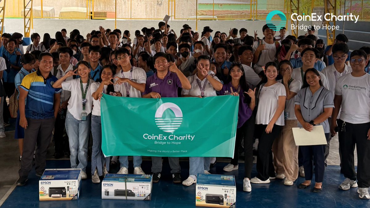 📚 CoinEx Charity empowers future leaders!
We brought crypto education to 178 students in the 🇵🇭 Philippines, equipping them with blockchain literacy &amp; financial skills for the digital age.

💡 Plus, we donated 3 printers to support their daily learning.

#CryptoForGood