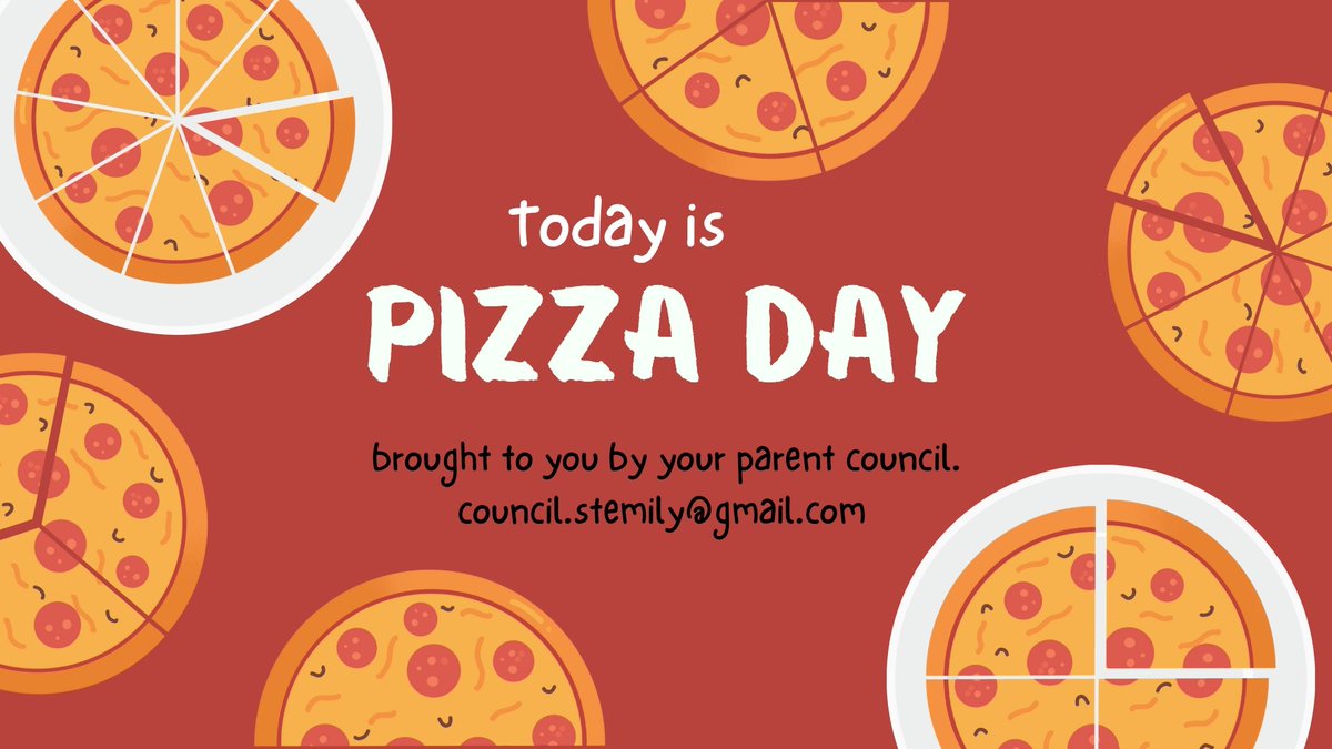 StEmilyCouncil's tweet photo. Woooo...who's excited!?! Today is Pizza Day 🍕 🥳 https://t.co/9wkNIxzzIE