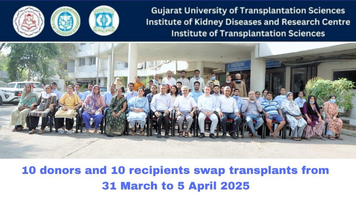 A landmark in Swap Organ Transplantation!

👏 Congratulations to Gujarat University of Transplantation Sciences for successfully conducting 10 donor-recipient swap transplants from 31 March to 5 April 2025 at IKDRC-ITS.