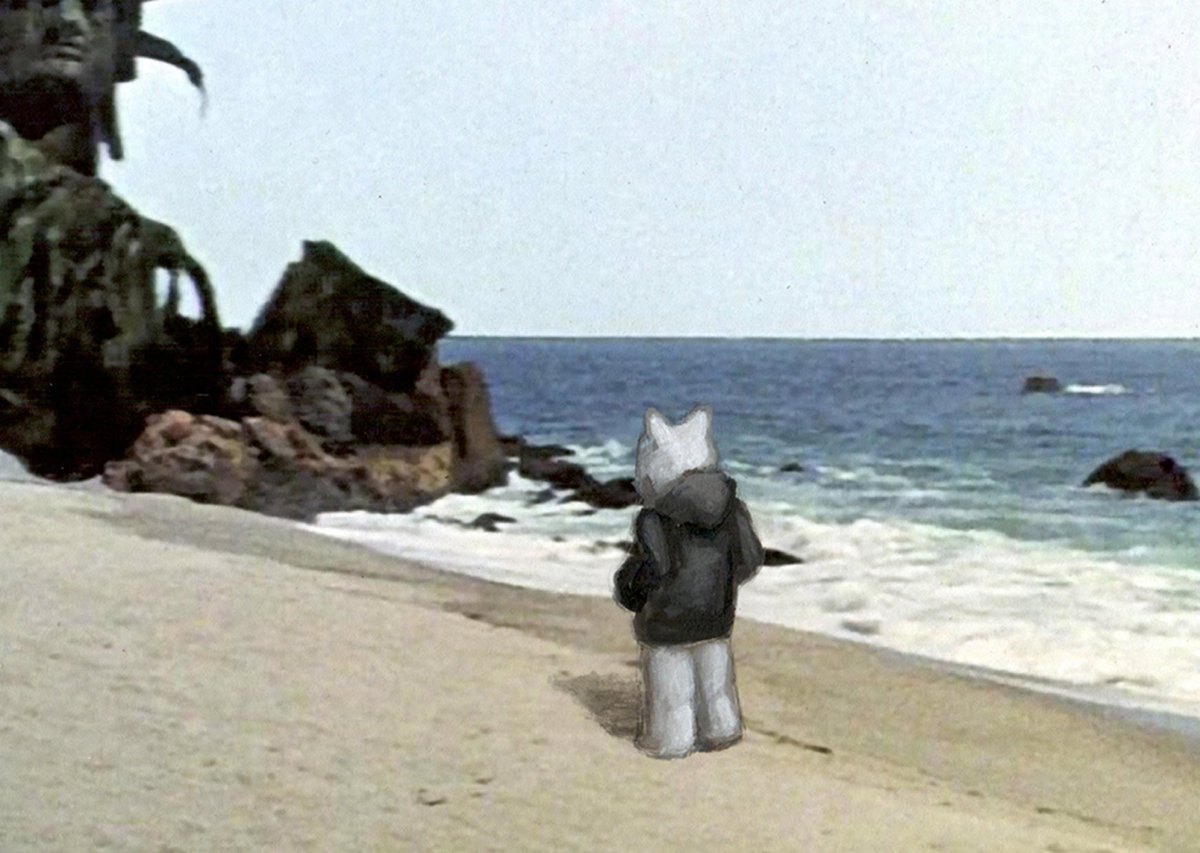 lukechueh's tweet image. Liberty
Created for the @giant_robot “30 Years” show at @mograggarage in Tokyo.
Acrylic on Archival Giclee Print.
This is my companion painting to “Konbini”.
Painted on a print of the amazing last shot from the 1968 Planet of the Apes.