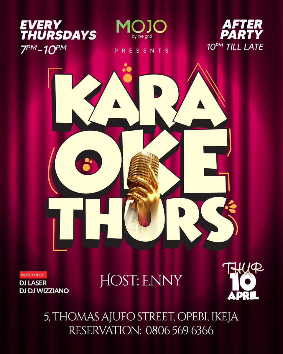 mojobythegrid's tweet photo. @yabaleftonline Who’s ready to witness the mainland biggest Karaoke and After Party?  

See you on the stage tonight! https://t.co/8EMqUqu9iu