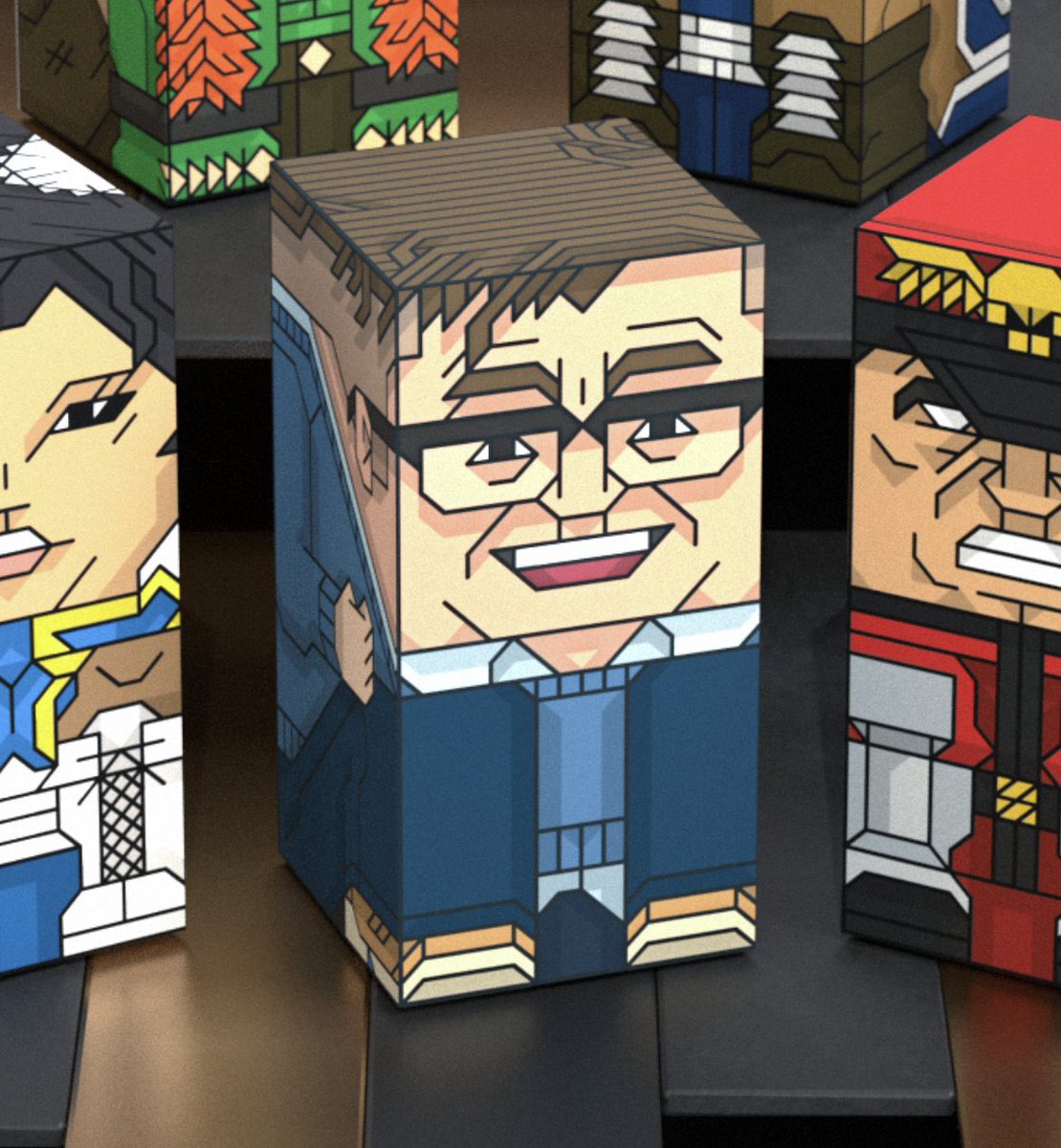 Thanks to <a href="/beeple/">beeple</a> for selecting my work to show in the 'SELECT START' event. Sadly I couldn’t get out there to see it in person.

As a thank you I made a Beeple <a href="/Squatties/">Squatties</a> character to stand amongst the Street Fighters.