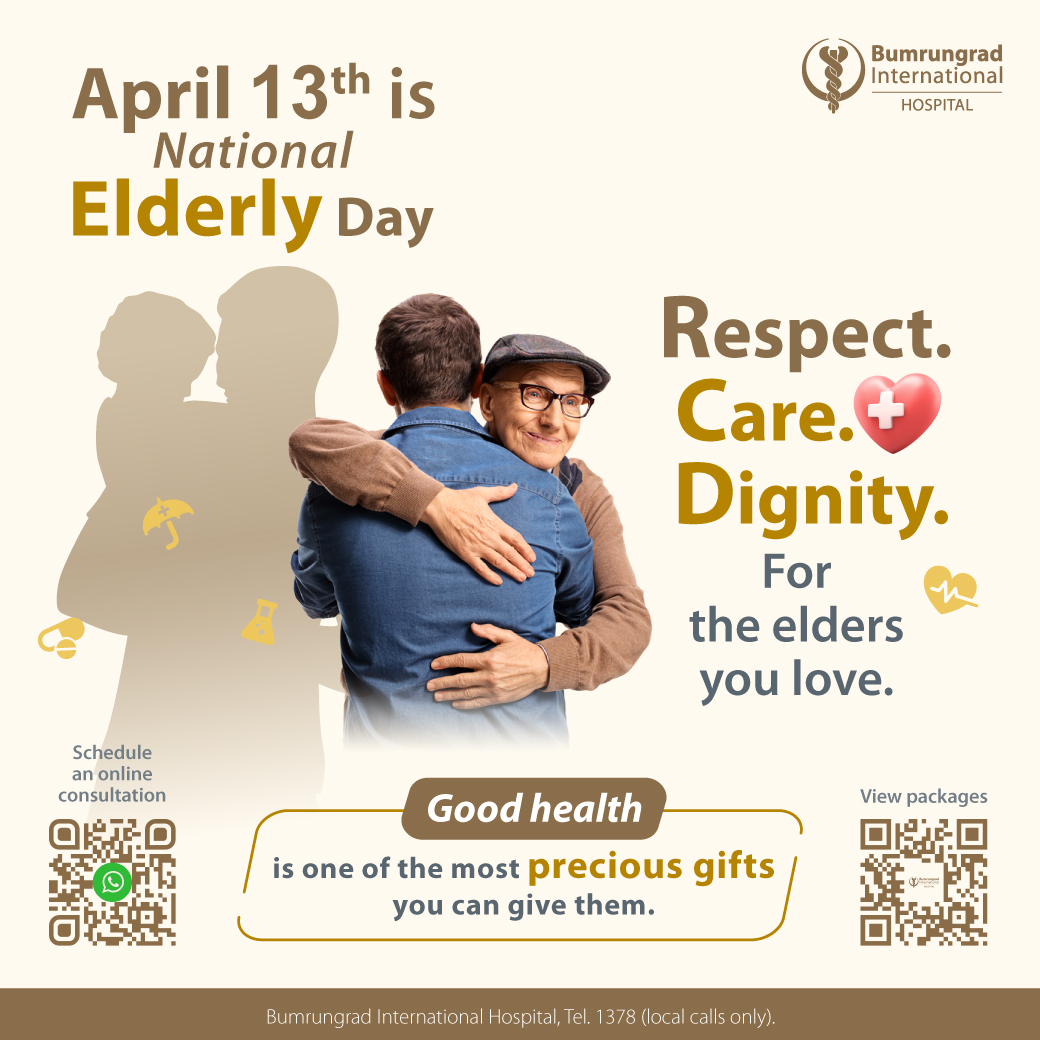 ❤️ 👴👵 Happy National Elderly Day 

Because good health is one of the most precious gifts you can give them.

📱 Bumrungrad Anywhere : bhx.one/Zmvpq6

📍 Vaccination Center : bhx.one/E23FnS