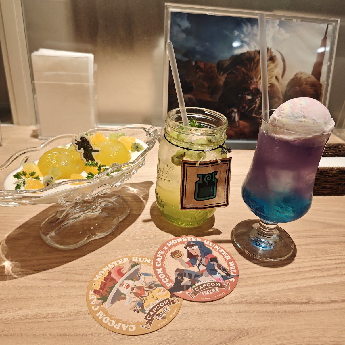 Choko393939's tweet photo. #モンハンワイルズ   
#カプコンカフェ
 
回復薬も飲めてごはんも
ぜんぶおいしかったにぇ〜 •͈ᴗ•͈ ♡ ​
美味しかった⌯'▾'⌯ https://t.co/KNsGlUDnRo