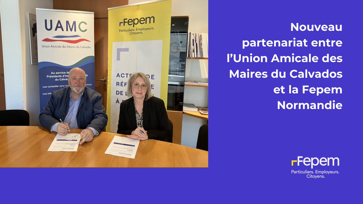 Fepem (@fepemfr) on Twitter photo ✍️ Le 06/03/25, un partenariat stratégique a été scellé entre la #Fepem Normandie et l'<a href="/Uamc14/">Union Amicale des Maires du Calvados - UAMC</a> !
Il ambitionne de renforcer l'accompagnement des élus locaux face aux enjeux cruciaux de l'emploi à domicile. ▶️ tinyurl.com/yttzc5m3
#EmploiADomicile #CollTerr ✍️ Le 06/03/25, un partenariat stratégique a été scellé entre la #Fepem Normandie et l'<a href="/Uamc14/">Union Amicale des Maires du Calvados - UAMC</a> !
Il ambitionne de renforcer l'accompagnement des élus locaux face aux enjeux cruciaux de l'emploi à domicile. ▶️ tinyurl.com/yttzc5m3
#EmploiADomicile #CollTerr