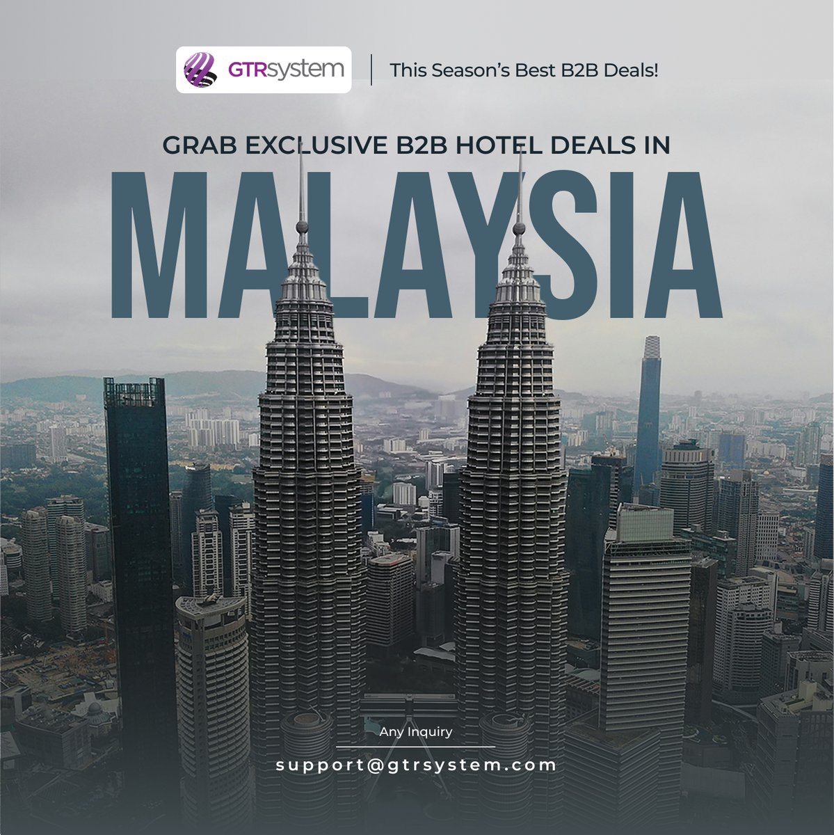gtrs_official's tweet photo. 🌟 𝐓𝐡𝐢𝐬 𝐒𝐞𝐚𝐬𝐨𝐧’𝐬 𝐁𝐞𝐬𝐭 𝐁𝟐𝐁 𝐇𝐨𝐭𝐞𝐥 𝐃𝐞𝐚𝐥𝐬! 🌟 Grab exclusive B2B hotel deals in 𝐌𝐚𝐥𝐚𝐲𝐬𝐢𝐚!
 
📩 For inquiries: 𝒔𝒖𝒑𝒑𝒐𝒓𝒕@𝒈𝒕𝒓𝒔𝒚𝒔𝒕𝒆𝒎.𝒄𝒐𝒎

#B2BHotelDeals #MalaysiaHotels #TravelAgents #ExclusiveRates #GTRSystem https://t.co/49rVqw7sIc