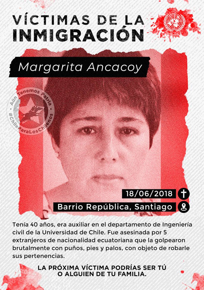 ATPChile's tweet photo. Aquí dejo algunos mártires Chilenos producto de la inmigración (sea esta legal o ilegal)
@MSP_Central 
@RegionalismoCL 
@CONTRAyAVANZADA 
@FNacionalP https://t.co/kTQ2qE6wwh