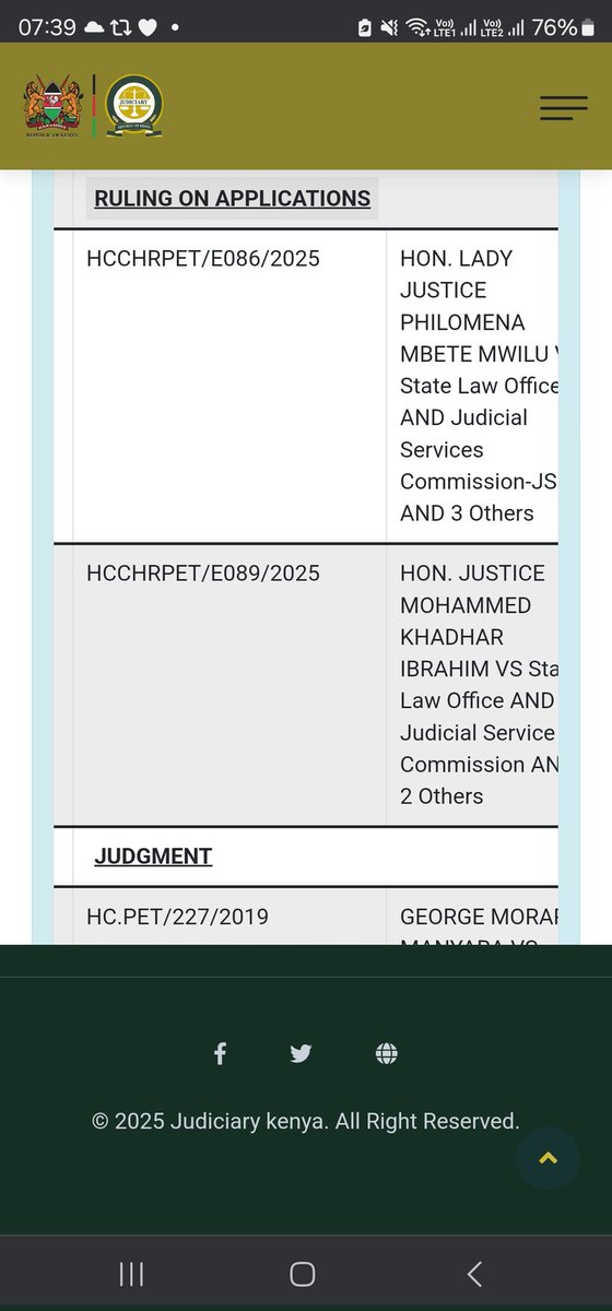 joshuamalidzo's tweet photo. #Benchwatch
Justice Mwamuye's Court:
Does the HC have jurisdiction to hear cases filed by the DCJ and Ibrahim seeking to stop JSC from considering petitions to remove them from office?
Can the judge certify the cases for empanelment when the CJ has a similar case?
May it 🌧 https://t.co/M1dptkIlQ9