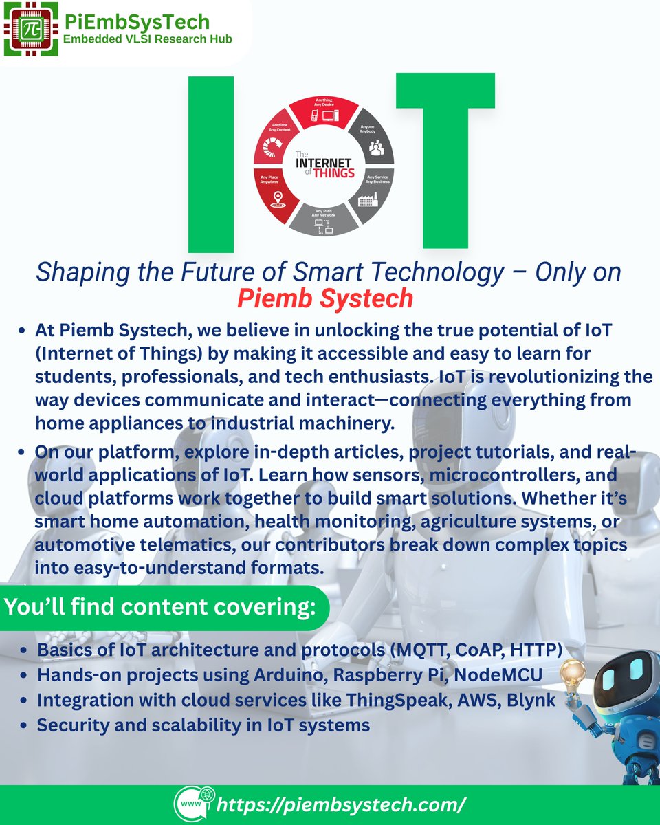 piembsystech's tweet photo. ✨ Shaping the Future of Smart Technology – Only on Piemb Systech!
🌐 https://t.co/ETPKA1GGXj 

#PiembSystech #IoT #InternetOfThings #SmartTechnology #OpenSourceLearning #TechBlog #EmbeddedSystems
#IoTLearning #ArduinoProjects #RaspberryPi #NodeMCU #MQTT #ThingSpeak #AWSIoT https://t.co/Kx3ZtamQ9D