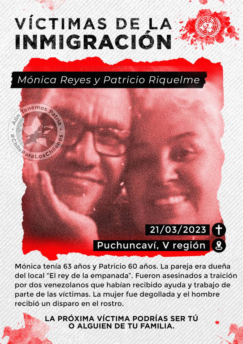 ATPChile's tweet photo. Aquí dejo algunos mártires Chilenos producto de la inmigración (sea esta legal o ilegal)
@MSP_Central
@RegionalismoCL
@CONTRAyAVANZADA
@FNacionalP https://t.co/XIyKqIX6MS