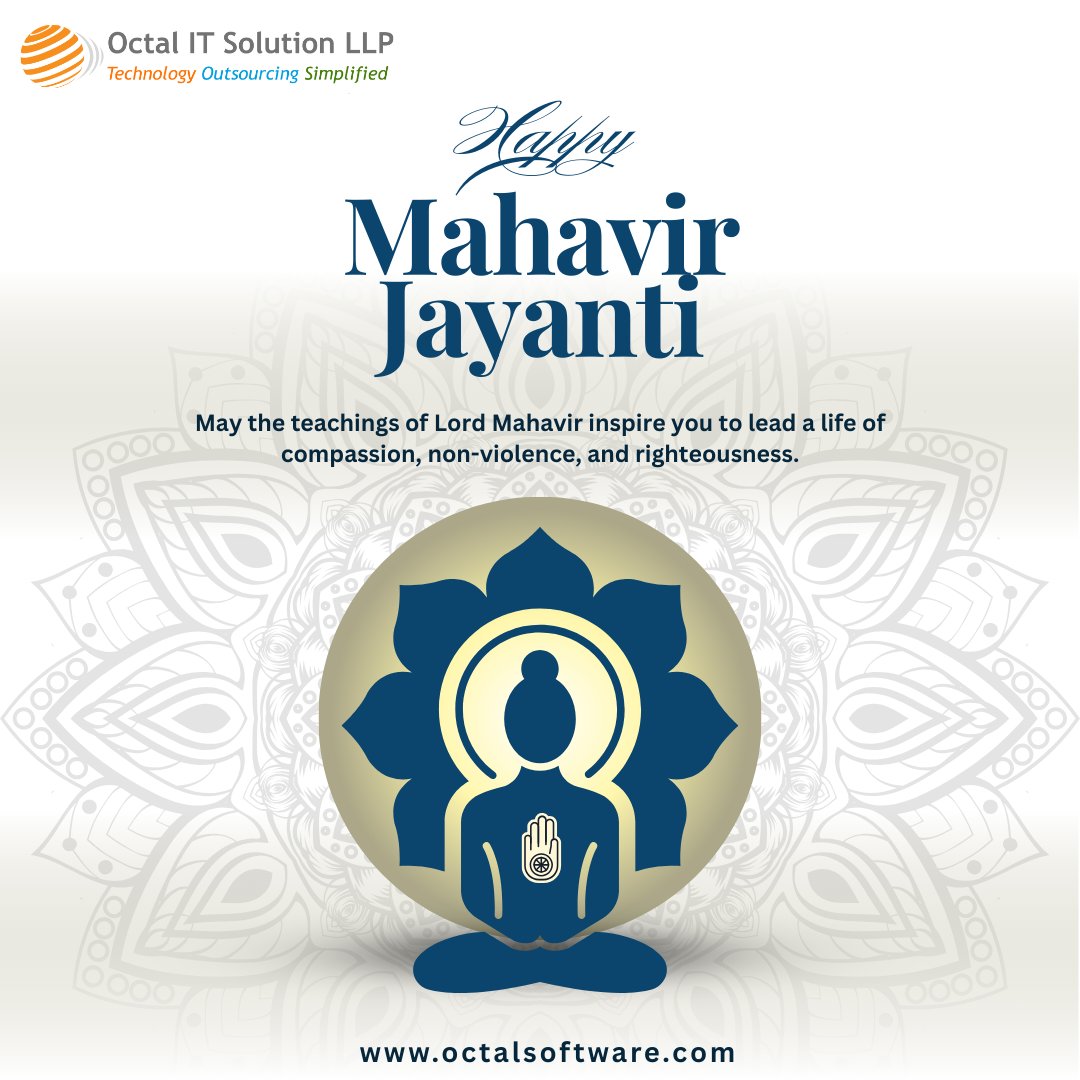 octalitsolution's tweet image. Let’s follow the path of non-violence, truth, and compassion shown by Lord Mahaveer and make the world a better place. 🕊️
#MahaveerJayanti #Peace #NonViolence #LordMahaveer #SpiritualWisdom