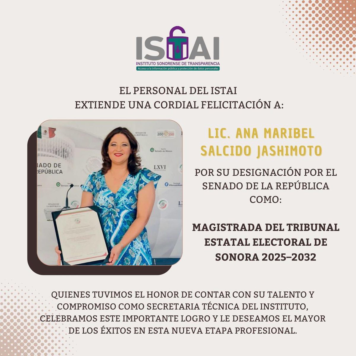 Nos honramos en felicitar a nuestra estimada ex colaboradora en esta nueva etapa profesional 🙌🏼