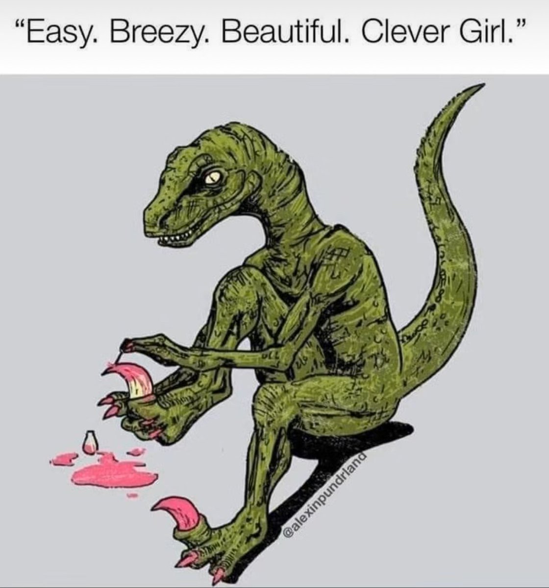 Big thanks to <a href="/SeaRaptor/">SeaRaptor</a> and <a href="/tater_dawg/">Tater_Dawg</a> for the raids tonight! And as promised the "Clever Girl" meme he needs to see 😆