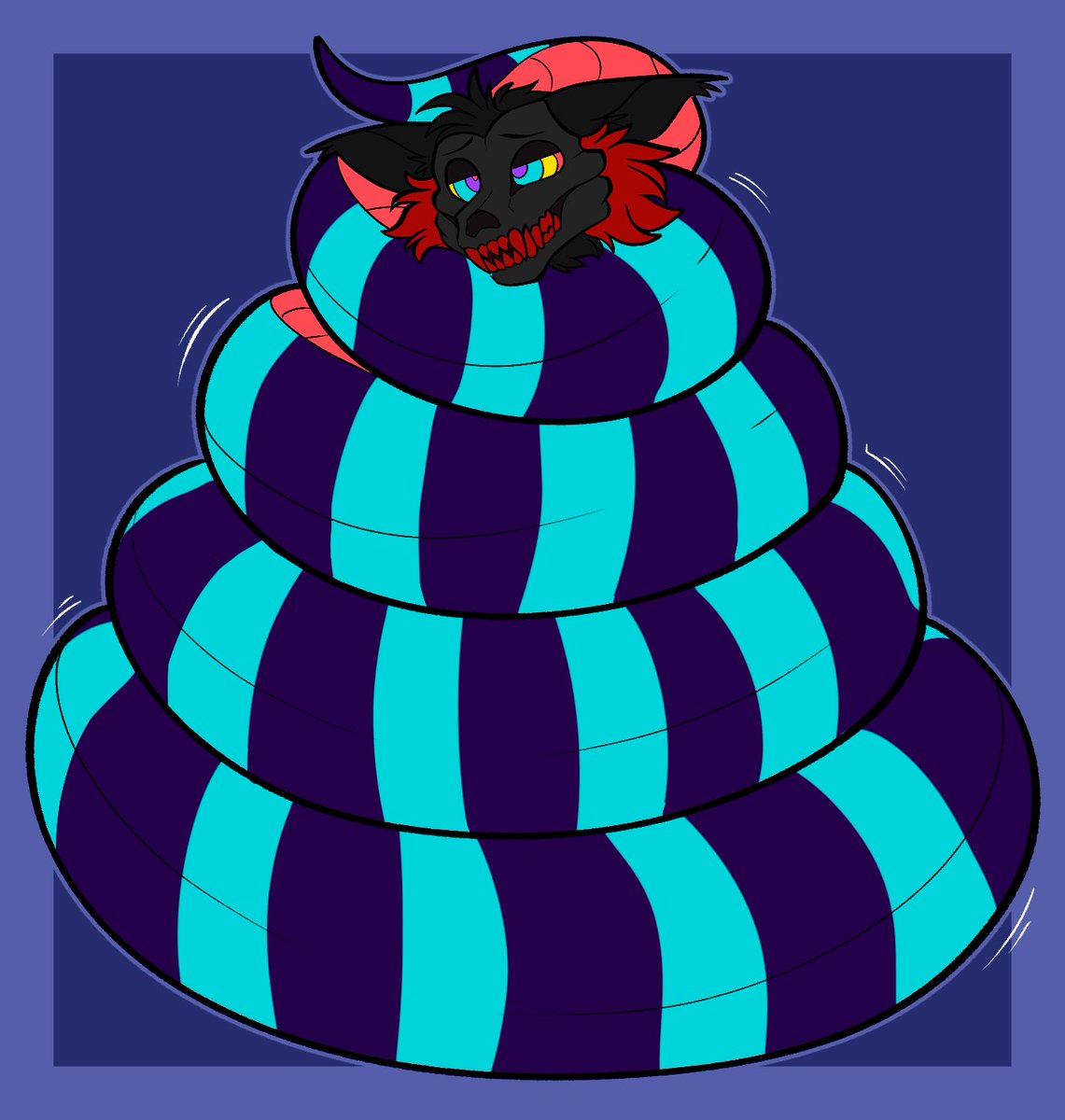 Eli just coiled this stinker but At least he enjoys it~
Commission <a href="/popcocks/">@popcocks.bsky.social</a>
#snake #coils #hypnosis #Cobra #skulldog #furryart #furry