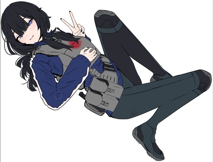 子持ち武装JKちゃん、こんな感じで一枚絵にしたい 