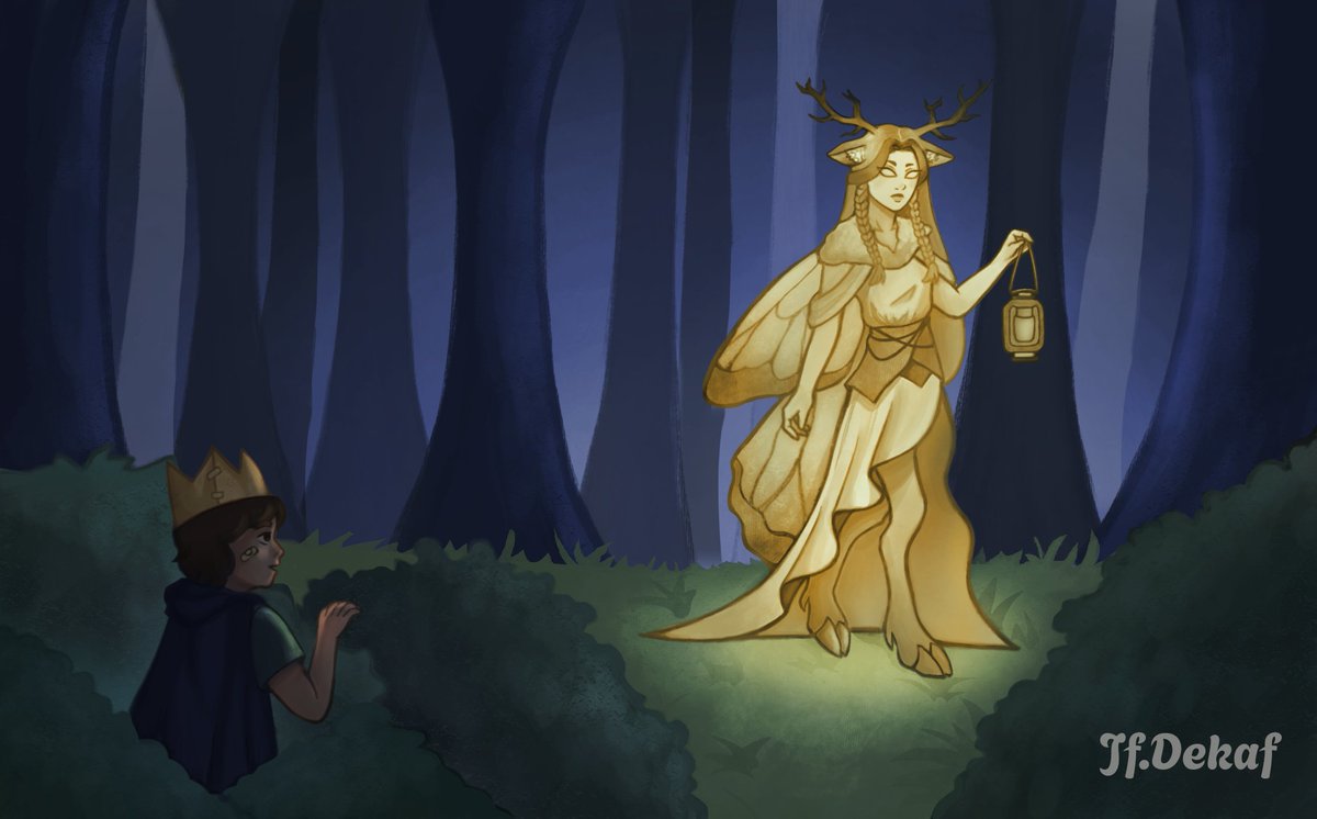 FjDekaf's tweet photo. Mi ilustración para el concurso, un niño encontrandose con la guardiana del bosque ✨
App: Ibis Paint
 #cspcontest43 https://t.co/Vb233GGgVL