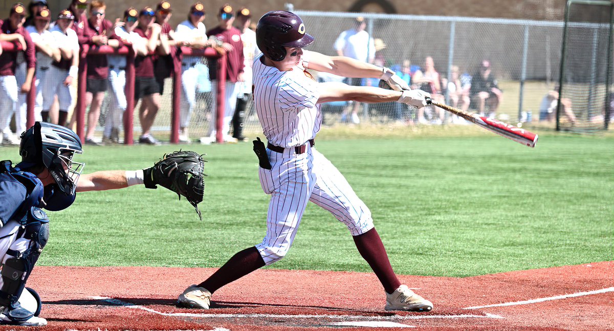 CobberSID's tweet photo. The Cobber baseball offense turned up &amp; turned out in their 2-game sweep at Macalester. CC scored 28 runs &amp; had 31 hits in the 2 games. Caiden Kjelstrom⬇️ had at least 2 hits in each game &amp; has reached safely in all 20 games this year. 

𝗥𝗘𝗖𝗔𝗣---> https://t.co/N2RfP5fAkZ https://t.co/lYrWEkMqbk