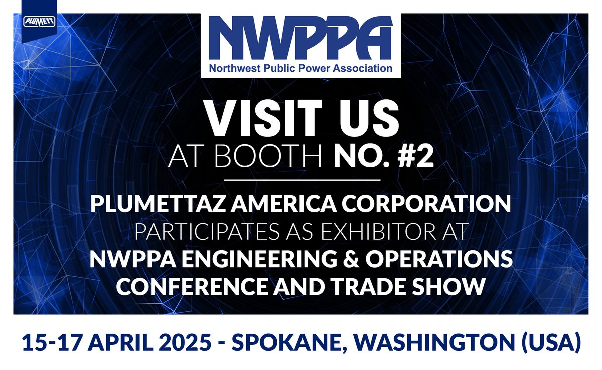 plumettazSA's tweet photo. NWPPA - Engineering &amp; Operations Conference and Trade Show from 15th to 17th April 2025

Visit us at our booth no. # 2

https://t.co/SXE9nGmPnh https://t.co/UFzIG5g0Bn