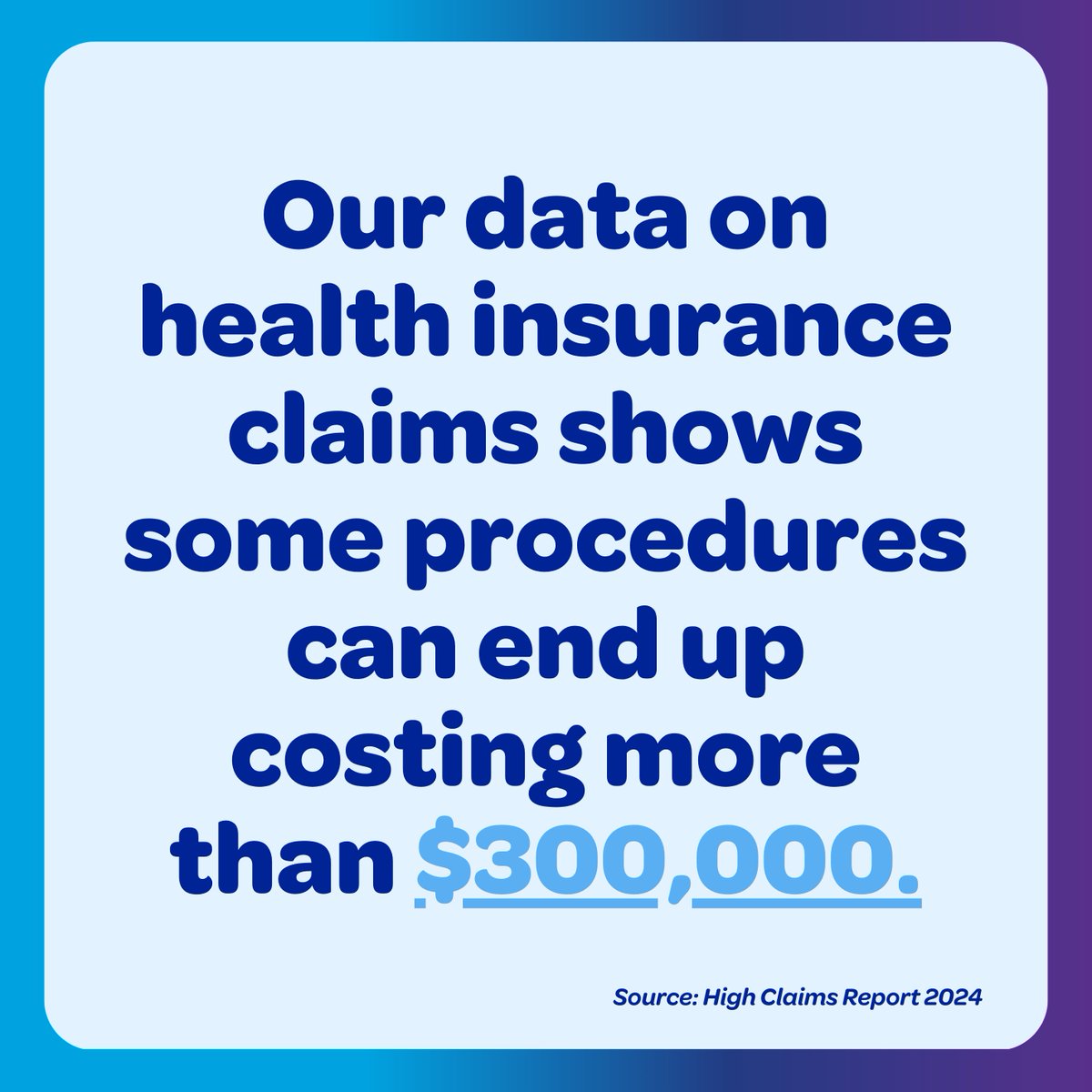 Depending on the procedure, it can be very risky to self-fund treatment in the private system, particularly if you experience complications and require intensive care, or a longer than expected hospital stay. Our data on health insurance claims shows some procedures, including