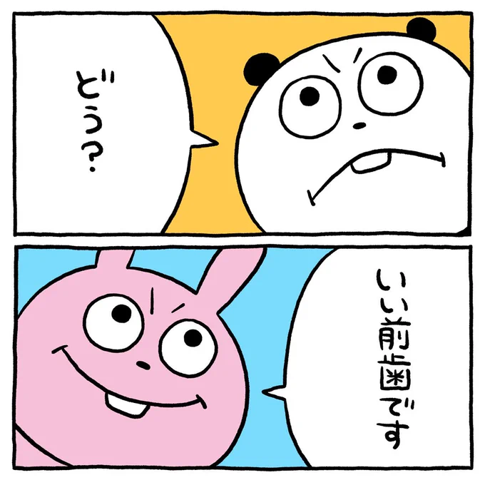 そういうことです。
#ごきげんぱんだ
#ラブラビット
#いい前歯です #前歯 #前歯に関して
#にしむらゆうじ 