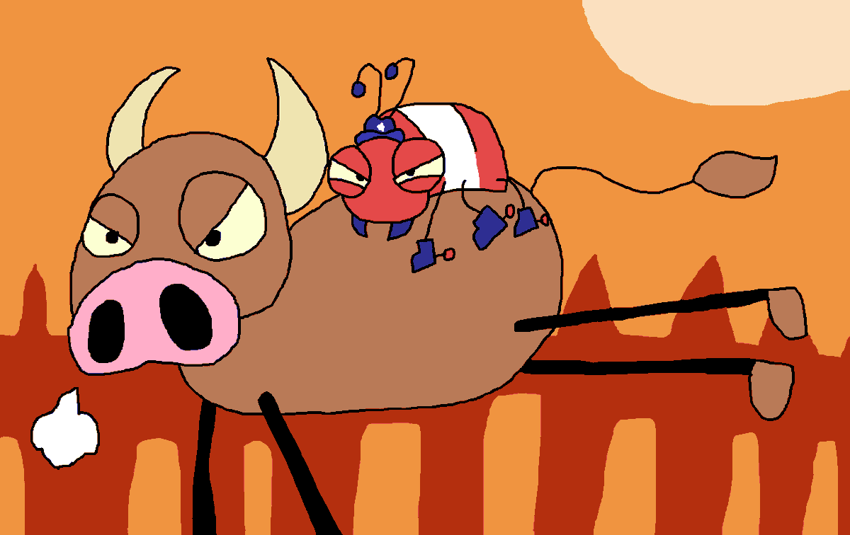 ThePalafin's tweet photo. Bug Spring Day 10: Rodeo
#TheLingoShow #OC #Rodeo #BugSpring #Bull https://t.co/vAKAL8LFgn