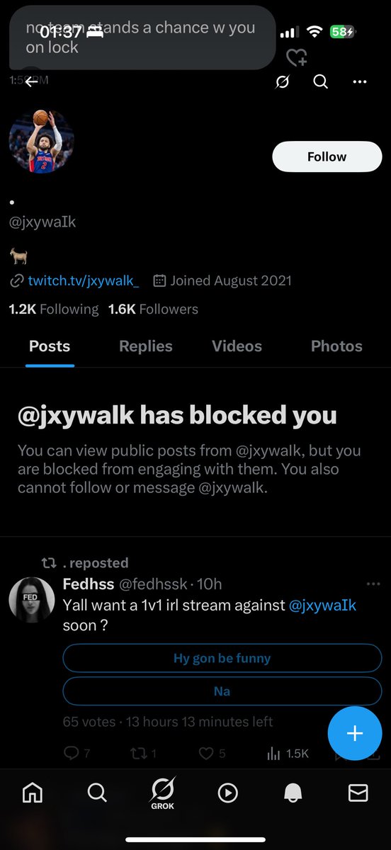 jxywalk's tweet photo. @LoccTendozz @Bxlenciiga @game7polo @jxywaIk Since he got me blocked.
I’m not tryna be anything like him https://t.co/wxKcyIO8SD